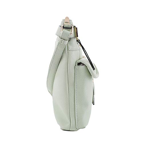 SG SUGU Katie Lightweight Medium Crossbody Bag Shoulder Bag with Multi Pocket for Women - color: Mint