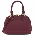 FashionPuzzle Zip-Around Saffiano Classic Dome Satchel - color: Wine