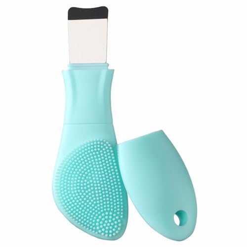 Blackhead Remover & Silicone Face Scrubber,Face Spatula,Facial Cleansing Brush, Pore Brush, Face Scrubber Exfoliator for Facial Deep Cleansing (Cyan) - color: Cyan
