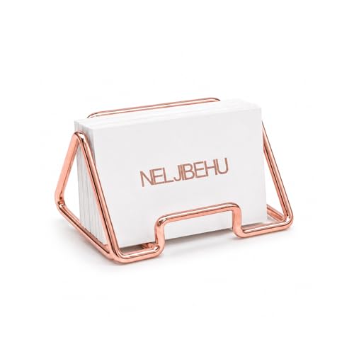 Business Card Holder for Desk, Rose Gold Card Display Stand - color: rose gold