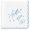 Wedding Handkerchief - Something Blue for Bride on Wedding Day, Bride Gift for Wedding Essentials, Embroidered Handkies Gift - color: Happy Tears