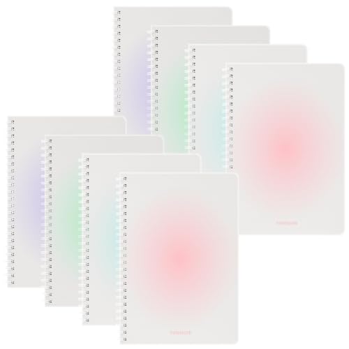 Oucaru A5 Spiral Notebook 8 Pack College Ruled Cute Pastel Notebooks - color: 8 Pack 4 Colors, size: 5.9" x 8.3"
