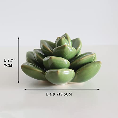 Ceramic Succulent Flower Table Centerpiece (Green 2) - color: Green 2