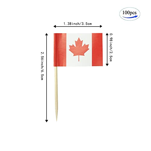 mflagperft Canada Toothpick Flags 100 Pack, Canadian Flag Cocktail Picks - color: Canada