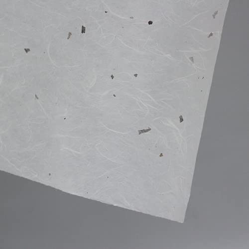 Korean Traditional Mulberry Paper, Colored Hanji Paper Roll, Natural Fiber Texture, Unyong (White with Bark pieces, 10.4" x 787.4") - color: White with Bark pieces, size: 10.4" x 787.4"