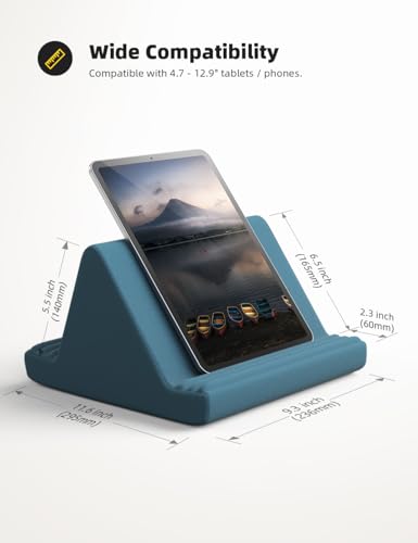 Lamicall Tablet Pillow Stand iPad Bed Soft Holder for Lap 6 Viewing Angles - color: Blackish Green