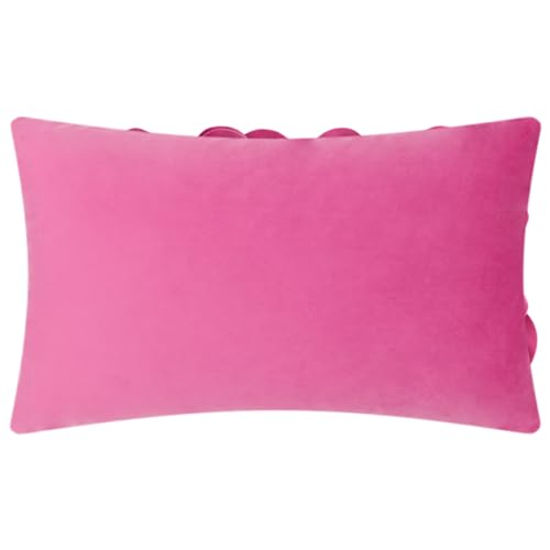 JWH 3D Flower Throw Pillow Cover, Hot Pink, 12x20 Inch - color: Hot Pink