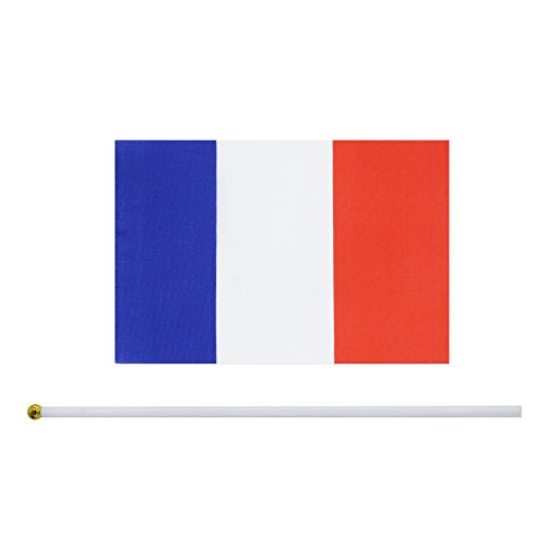 Kind Girl 25 Pack Hand Held Small Mini Flag France Flag French Stick Flag Round Top National Country Flags,Party Decorations Supplies for Parades,World Cup,Festival Events,International Festival - color: France