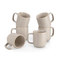 vancasso Coffee Mugs Set of 6, 12 Oz Ceramic Coffee Cups with Handle, Ceramic Unique Glaze Coffee Cup for Cappuccino, Latte, Tea, Cocoa, Dishwasher & Microwave Safe Gift Sets, Gray, Series PLAYA - color: Gray, size: 12 Oz