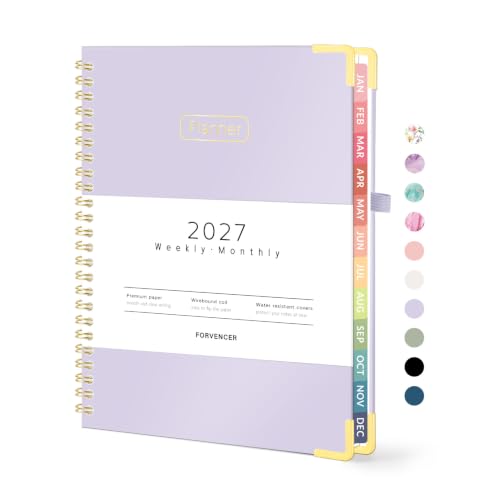 Forvencer 2027 Planner, Hardcover Calendar Planner Jan - Dec 2027, 6"x8" - color: Purple, size: 6.3"x8.4" (Jan 2027 - Dec 2027)