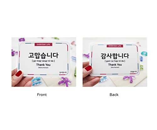 Korean Flashcards for Beginners – 120 Essential Dialogue Phrases & Words – Includes Hangul, Romanization, English, MP3 Audio, Gift Box - style: Gift Box