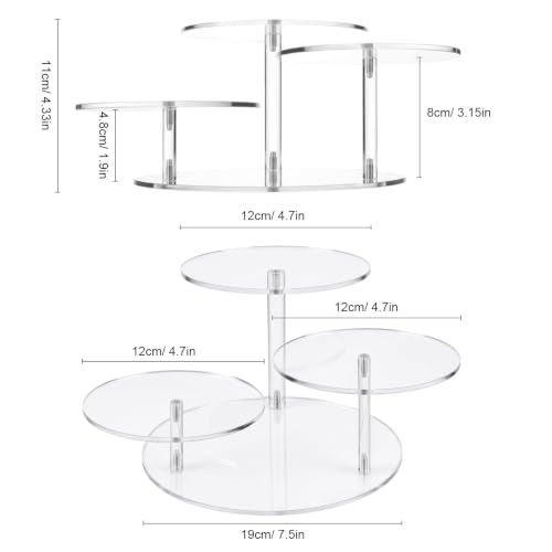 3 Tier Acrylic Display Stand, Clear Display Risers for LEGO Botanicals & Mini Figures, Tabletop Display Shelf for Perfume, Jewelry, Flowers, Collectibles, and Cake – Crystal Clear, Sturdy - color: 3 Tier