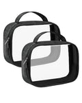 Moyad TSA Approved Toiletry Bag Clear Quart Size Travel Bags Makeup Bag - color: Black, size: 2 Pack, Handle