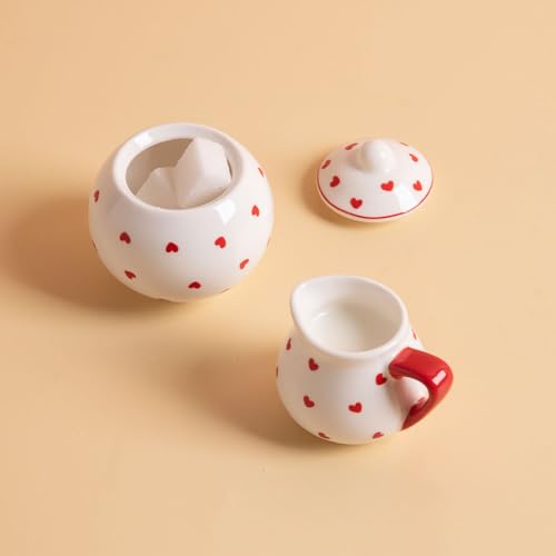 Sweejar Porcelain Tea Set for Little Girls,Kitchen Toys Tea Party Set for Kids Toddler Kitchen Pretend Toy Include Children Teapot, Cup & Saucer Sugar Bowl and Cream Pitcher(Turquoise Polka Dot) - color: Turquoise, style: Polka Dot