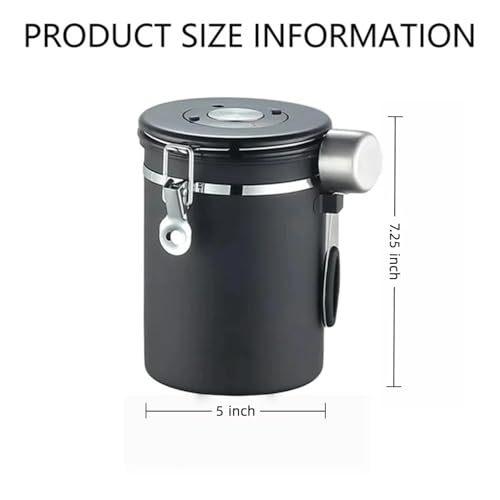 Coffee Canister, 22 oz, Airtight Stainless Steel
