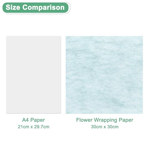M METERXITY 152-Sheet Korean Cotton Wrapping Flower Paper, 11.8 Inch/ 30cm Waterproof Floral Wrapping Cotton Paper for Bouquets/Gift Packaging [Sky Blue] - color: Sky Blue