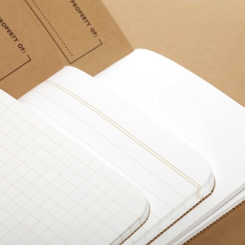 Field Notes: Original Kraft 3-Pack - Mixed Paper (1 Graph/Grid, 1 Ruled/Lined, 1 Plain/Blank) Memo Books - 48 Page Pocket Notebooks - 3.5" x 5.5" - color: Mixed Paper