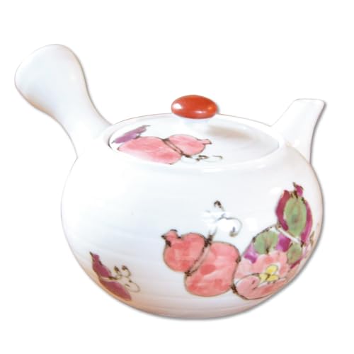 Japanese Teapot Ceramic Kyusu 12.8 fl oz Arita Imari ware Made in Japan Porcelain Tea pot for Green Tea Hana Mubyou