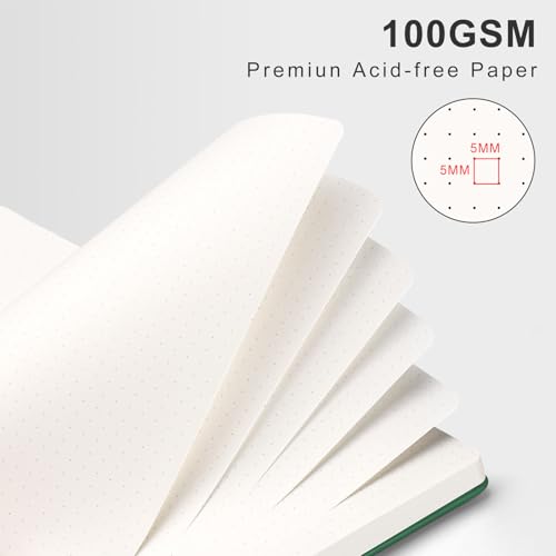 AHGXG Dotted Journal, 110 Pages, A4 (8.5" x 11") - color: Dark Green, style: A4-Dotted