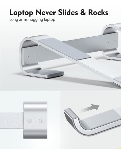 Soqool Laptop Stand for Desk,Aluminum Computer Stand for Cooling - color: Silver