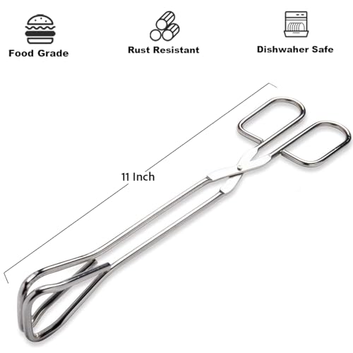 Hiash 11" Heavy Duty Stainless Steel Kitchen Scissor Tongs For Cooking - size: 11 Inch