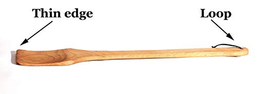 ECOSALL Large Wooden Spoon - 18" Heavy Duty Stir Paddle With a Long Handle