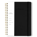 Spiral Notebook - 7.24" x 10" College Ruled Journal with Inner Pockets and 180 Pages, PU Leather Cover Business Journal, Twin-Wire Binding Notebook Perfect for Office & Home School Supplies Black - color: 002-Black-1pack, size: B5-180 pages