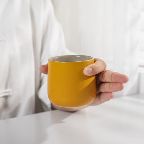TEANAGOO Japanese Tea Cup, 7.2Oz / 205 ml,Yellow, H18, 4 Pcs/box, Japansese Cups,Chinese Tea Cups, Occupied Japan Tea Cups - color: Yellow, size: 7.2 fl oz (4-Count)