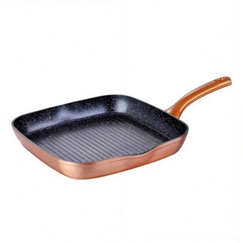 11" Nonstick Grill Pan with Pour Spouts, PFOA-Free (Black, Double Non-stick, PFOA-free)
