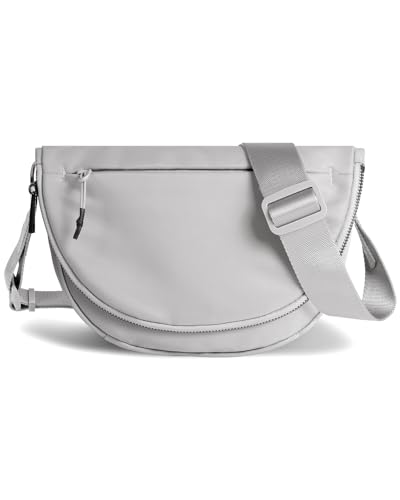 Crescent Bag for Women,Medium Nylon Crescent Bag Single Shoulder Bag - color: Light Grey