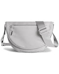 Crescent Bag for Women,Medium Nylon Crescent Bag Single Shoulder Bag - color: Light Grey