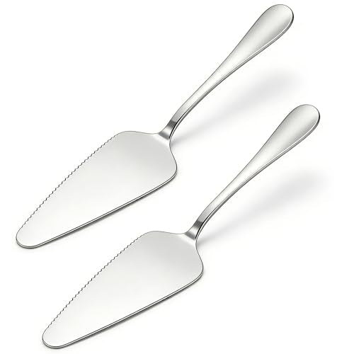 2-Piece Cake Server & Pie Cutter Set, Stainless Steel Triangle Spatula - color: Silver