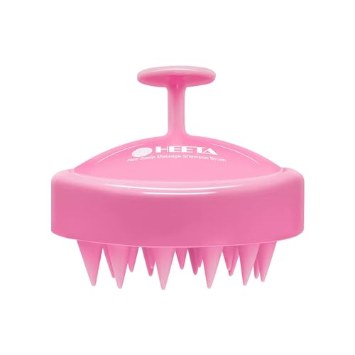 HEETA Scalp Massager Hair Growth Scrubber for Dandruff Removal Hair Care - color: 03-pink