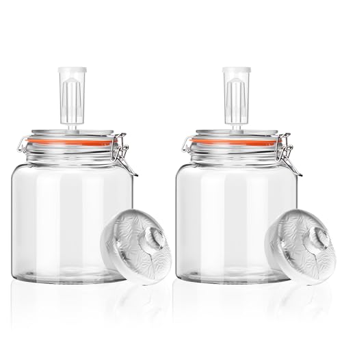 0.6 Gal Fermentation Kit, Glass Jars, Weights & Airlocks, 2 Pack - size: 0.6 Gallon
