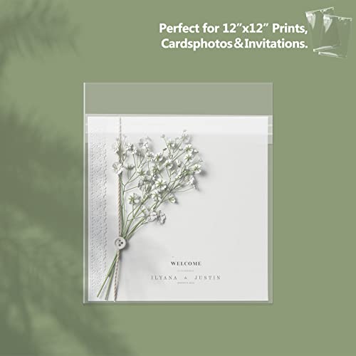 Golden State Art 12.75" x 12.75" Clear Record Outer Sleeves,200 Pack - size: 12.75x12.75