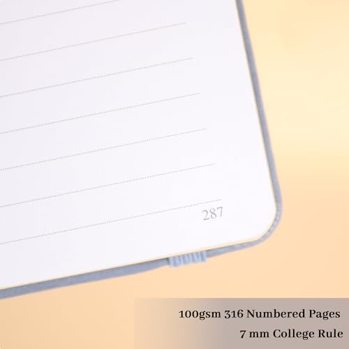 TIEFOSSI Line Journal Notebook for Women Men, 316 Pages,8.3x5.8 IN - color: Light blue, size: Line