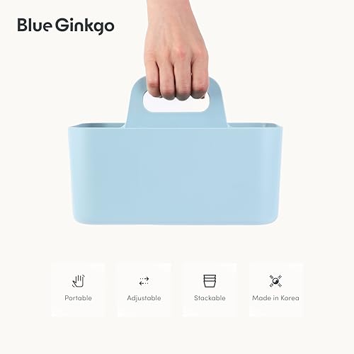 BLUE GINKGO Stackable Organizer Caddy, Rectangle, Blue, Made in Korea - color: BLUE, size: Rectangle