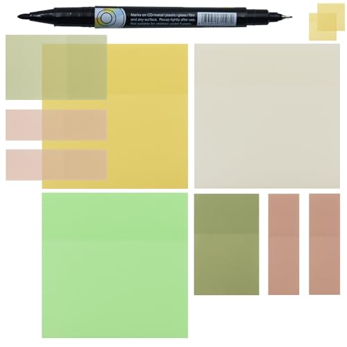 YOUDEFUL Translucent Sticky Notes,Clear Sticky Notes in 3 Sizes - size: Square Yellow