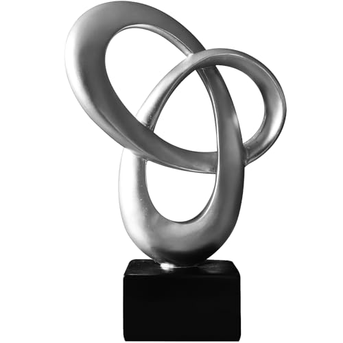 Dosker Abstract Sculpture Knot Decor Mobius Stripe Statue (Silver) - color: Sliver