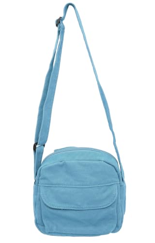 Small Crossbody Bag Cute Purse Mini Canvas Crossbody Purse Phone bag - color: Light Blue