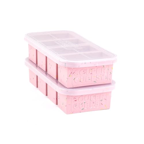 Souper Cubes 1 Cup Silicone Freezer Trays with Lids, Cotton Candy, 2-Pack - color: Cotton Candy, size: 2-Pack