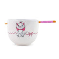 Silver Buffalo Disney The Aristocats Marie Ceramic Dinnerware Set | Includes 20-Ounce Ramen Noodle Bowl and Wooden Chopsticks