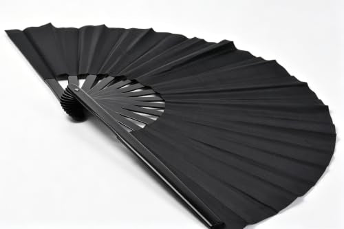 Folding Hand Fan with Bamboo, Chinese Japanese Fan for Festival, Dance, Gift, Performance, Decorations (Black 2p+case) - color: Black bamboo