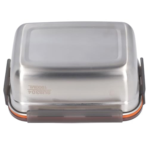 304 Stainless Steel Food Storage Container with Lid, Leak Proof Airtight Lunch Box, Reusable Lunch Box Containers Food Storage Box for Kitchen Freezer (1900ML) - color: 1900ML