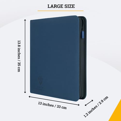 Card Guardian 12 Pocket Premium Binder with Zipper for 480 Cards, Blue - color: Blue
