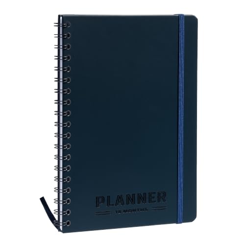Nextnoid B5 18-Month Undated Monthly Planner, Hardcover, Navy Blue - color: Navy Blue, style: a-Monthly Undated