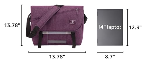 OIWAS Messenger Bag for Women 15.6 Inch Laptop Crossbody Bag for Men Purple - color: Purple, size: 15.6 Inch