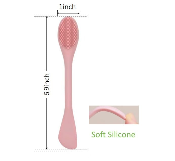 Silicone Cleansing Brush 2pcs(Rose Pink),Mask Applicator and Skincare for Pore Cleansing，Exfoliating Face Scrubber,Makeup Removal Brush - color: Rose Pink, size: 2pcs