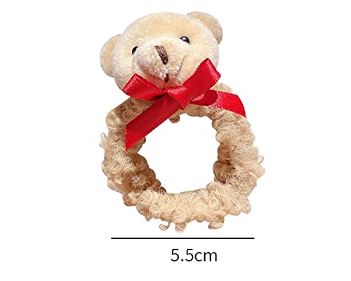 GK-O 6 PCS Womens Scrunchies Cute Rabbit Bear Hair Tie Kawaii Plush Rope