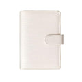 A6 Crocodile Budget Binder Cover - PU Leather Notebook Binder with Hidden Snap Buckle, Small 6 Ring Refillable Journal Binder, Beige - color: Beige, size: A6